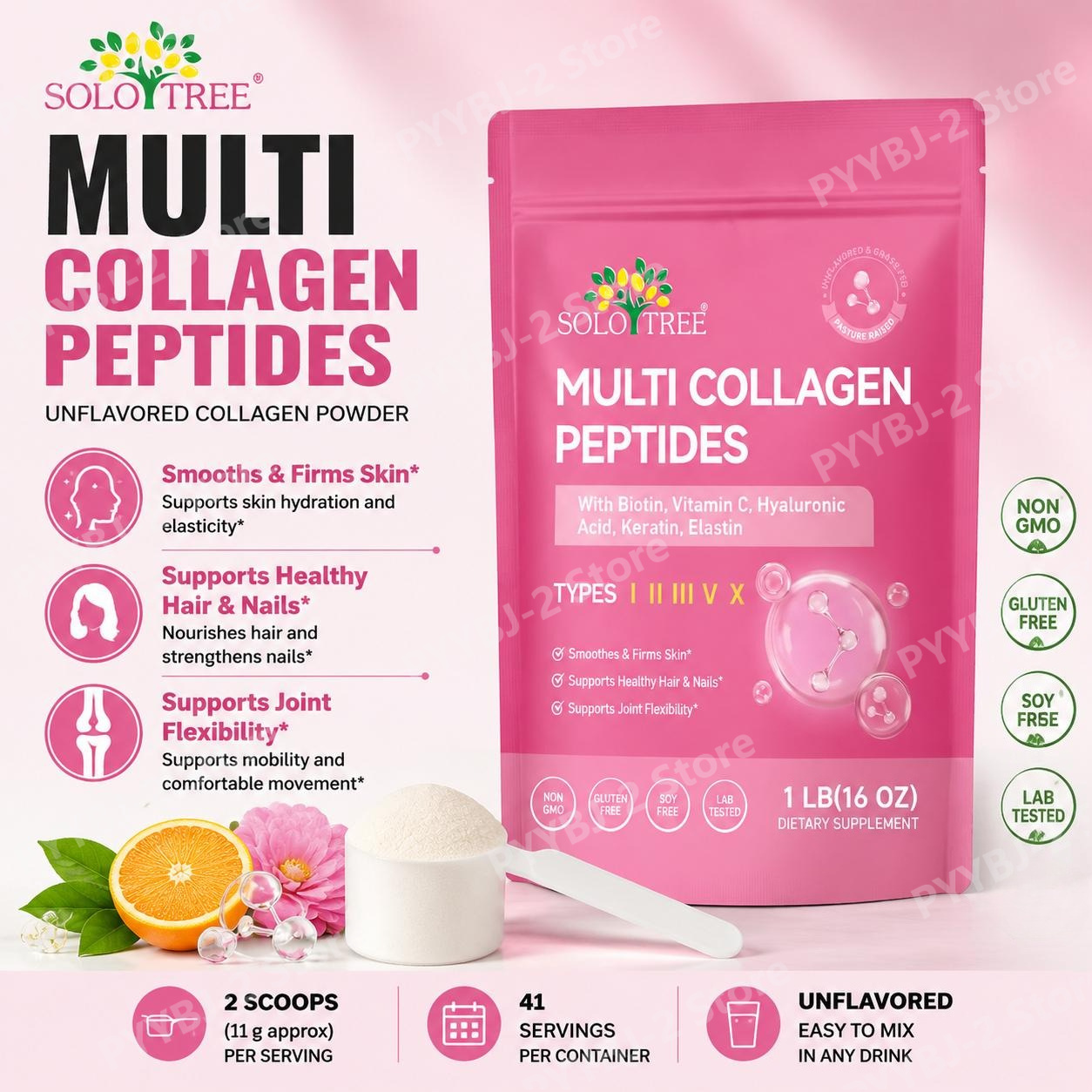 Vitamin C Powder - Multi Collagen Peptides Powder Types I