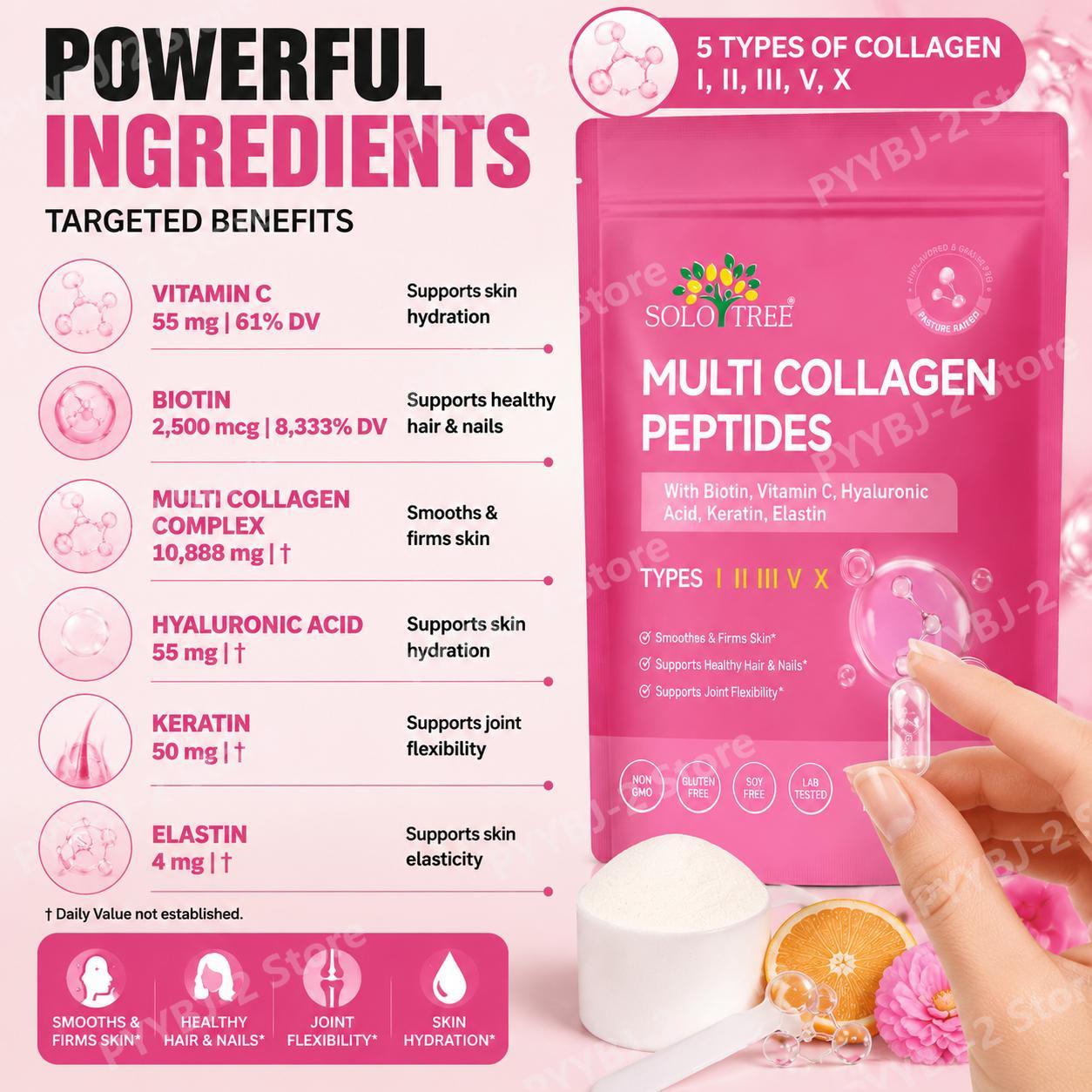 Multi Collagen Peptides Powder - đánh giá và giá Vitamin C Powder