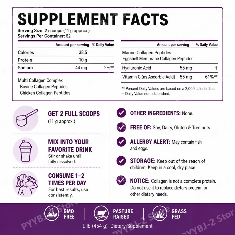 Multi-Collagen Peptides Powder - đánh giá và giá Vitamin C Powder