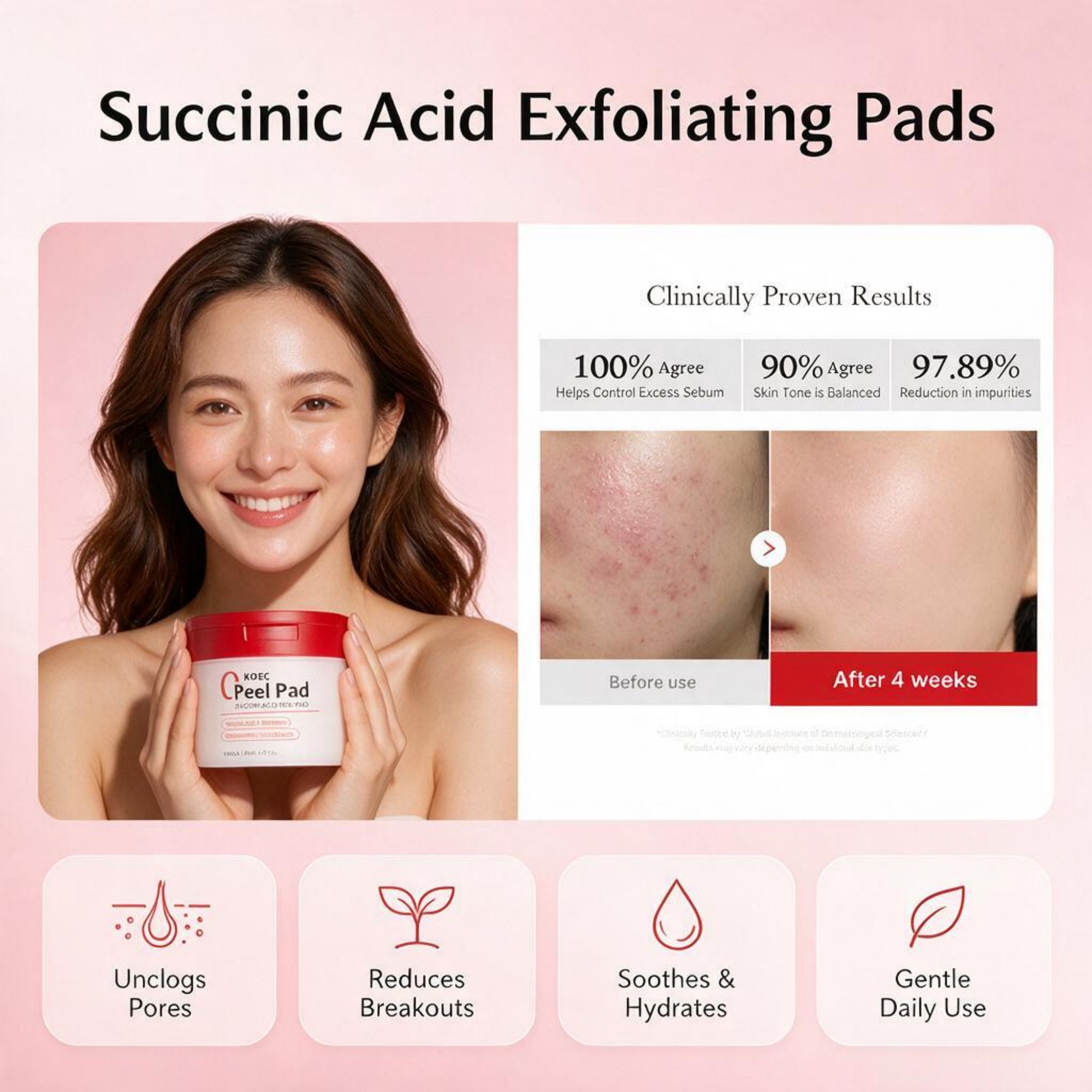2026 New Red Succinic Acid & P - đánh giá và giá Skincare Non Comedogenic